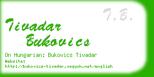 tivadar bukovics business card